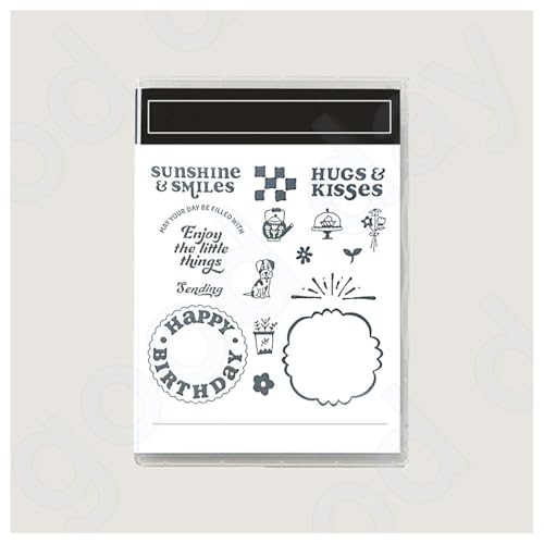 BrightGlow Weihnachten Transparente Stempel Set Stempel und Stanzschablonen Set Weihnachts Stanzformen Schablonen mit Santa Hirsch, Baum Silikonstempel und Stanzen Set für Weihnachten #19 13.99 von BrightGlow