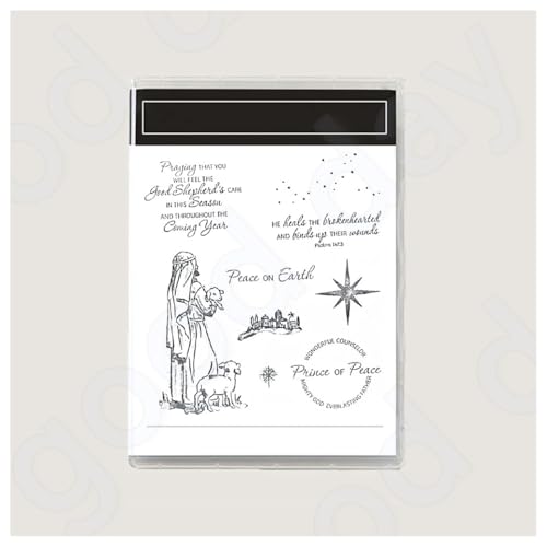 BrightGlow Weihnachten Transparente Stempel Set Stempel und Stanzschablonen Set Weihnachts Stanzformen Schablonen mit Santa Hirsch, Baum Silikonstempel und Stanzen Set für Weihnachten #21 von BrightGlow