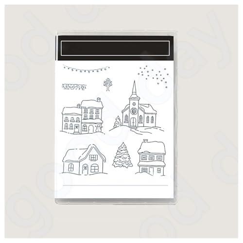 BrightGlow Weihnachten Transparente Stempel Set Stempel und Stanzschablonen Set Weihnachts Stanzformen Schablonen mit Santa Hirsch, Baum Silikonstempel und Stanzen Set für Weihnachten #22 von BrightGlow