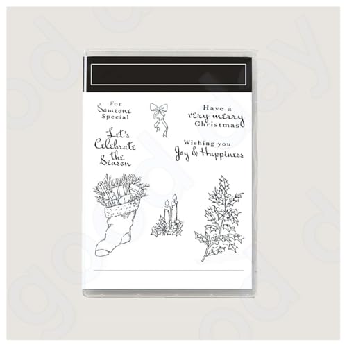 BrightGlow Weihnachten Transparente Stempel Set Stempel und Stanzschablonen Set Weihnachts Stanzformen Schablonen mit Santa Hirsch, Baum Silikonstempel und Stanzen Set für Weihnachten #4 13.99 von BrightGlow