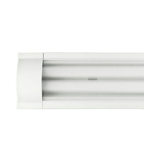 Brightium IP20 Lampenschirm für 2 x 36 W dreiphosphoreszierende Röhren mit einer Länge von 120 cm. Ideal für die Beleuchtung von Räumen mit Effizienz und Stil, um ein helles und langlebiges Licht zu von Brightium