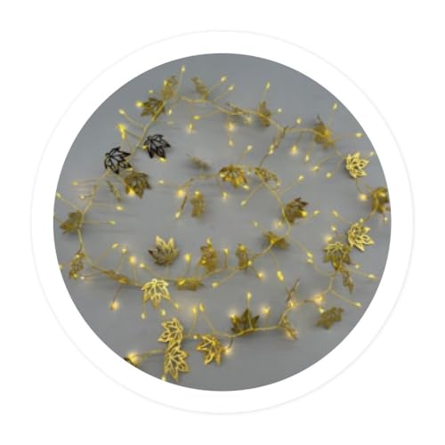 Brightium LED-Lichterkette mit goldenen Blättern, 1,5 m, batteriebetrieben, ideal für die Dekoration von Veranstaltungen, Partys und verleiht Ihrem Zuhause einen eleganten Touch. Brightium LED-Lichterkette mit goldenen Blättern, 1,5 m, batteriebetrieben, ideal für die Dekoration von Veranstaltungen, Partys und verleiht Ihrem Zuhause einen eleganten Touch. von Brightium