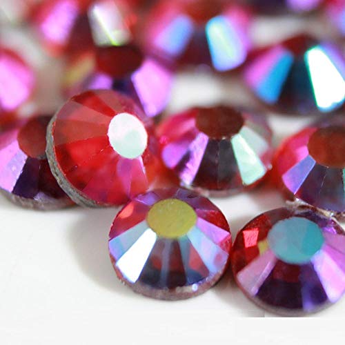 Brillabenny - 300 Strasssteine zum Aufbügeln, Light SIAM AB Rot AB Red Hotfix Rhinestone Stoffe, Deko, Kleidung, Schmuck (SS20/5MM) von BrillaBenny