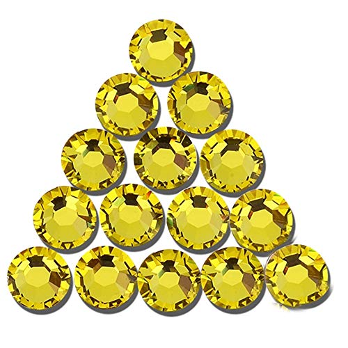 Brillabenny 300 Strass Gelb CITRINO Zitrone Citrine TERMOADESIGNER HOTFIX Rhinestone Lemon Crystal Glass Hot Fix Stone Yellow SS16/4MM von Brillabenny