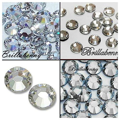 Brillabenny 300 Strass Hotfix SS20/5MM 300 Stück Crystal Clear Transparent Silber Hotfix Rhinestone Beads Iron On Gewebe Ladegeräte Dekor Kleidung Schmuck Jewels von Brillabenny