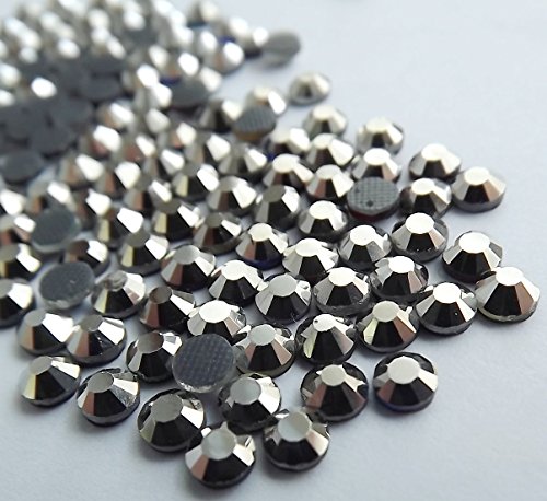 Brillabenny 300 Strass-Steine Jet Hematite mit verspiegelten Nieten, silberfarben, zum Aufbügeln, Hotfix Rhinestone, zum Aufbügeln auf Stoff, zur Dekoration von Kleidern, Schmuck (SS20/5 mm) von Brillabenny