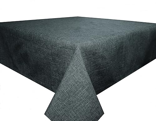 Textil Tischdecke Tischtuch Leinendecke Leinenoptik Lotuseffekt schmutzabweisend Fleckschutz pflegeleicht (Rund 160 cm, Grau) von Brillant