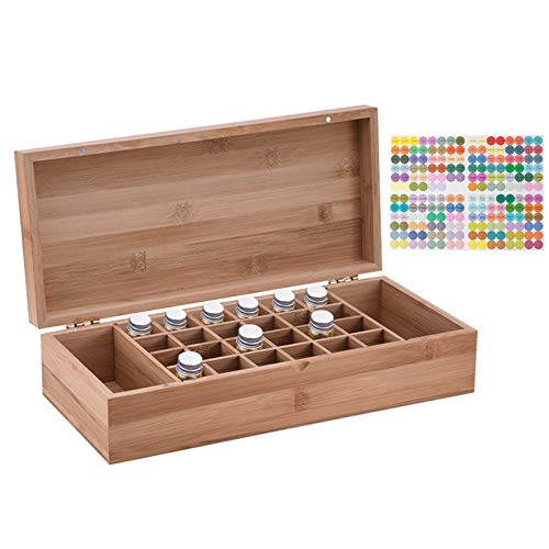 Doterra Öle Aufbewahrung, Ätherische Öle Aufbewahrung, Ätherisches Öl Display Ständer Halter Organisator, 26 Löcher Holz Box Veranstalter Aufbewahrung Box für Nagellack, Duftöle, Ätherische Öle von BrilliantDay