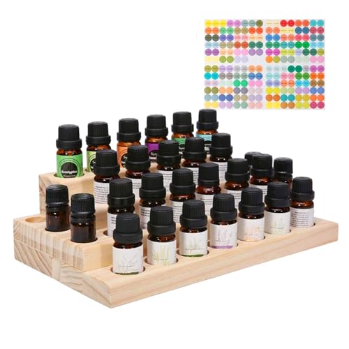 Doterra Öle Aufbewahrung, Ätherische Öle Aufbewahrung, Ätherisches Öl Display Ständer Halter Organisator, 30 Löcher Holz Box Veranstalter Aufbewahrung Box für Nagellack, Duftöle, Ätherische Öle von BrilliantDay