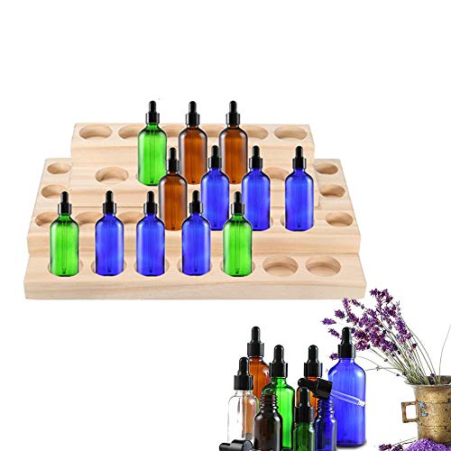 Doterra Öle Aufbewahrung, Ätherische Öle Aufbewahrung, Ätherisches Öl Display Ständer Halter Organisator, 30 Löcher Holz Box Veranstalter Aufbewahrung Box für Nagellack, Duftöle, Ätherische Öle von BrilliantDay