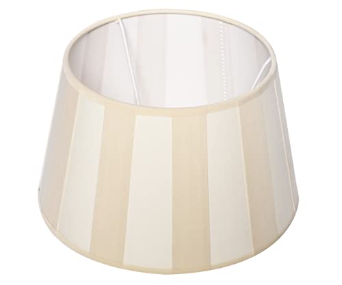 Brillibrum B-Ware Lampenschirm gestreift Tischlampenschirm E27 Lampenschirm oval mit Streifen gestreifter Schirm rund (rund ø 20 cm, beige-creme) von Brillibrum