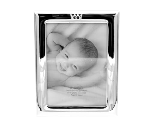 Brillibrum Design Bilderrahmen versilbert mit Krone Kinder Foto Album Taufgeschenk mit Wunschgravur Baby Fotorahmen 13 x 18 cm Silber-Rahmen anlaufgeschützt (Bilderrahmen Ohne Gravur) von Brillibrum