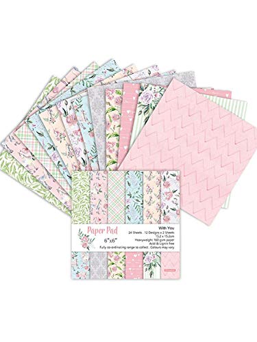 Brillie 24 Blatt Scrapbooking Papier Gemustertes Karton Bastelpapier Mit Vintage Design Für Handwerk Foto Hintergrund Deko, 15x15cm von Brillie