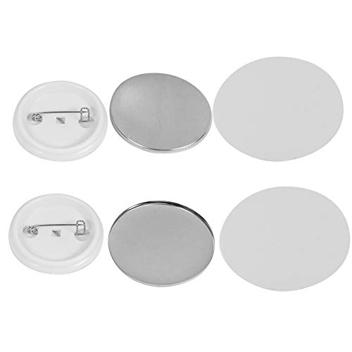 500 Pcs 44mm 1.75in Button Making Supplies, Blank Pin Back Button Parts Button Pin Badge Kit for Button Maker Machine, Include Metal Cover, Plastic Pin Backs von Brilluxa