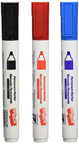 BRINOX – Permanent Marker 2 mm Schwarz, rot und blau von Brinox