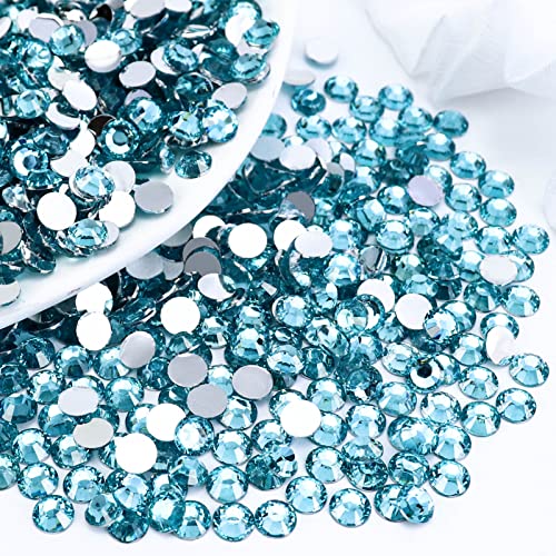 Briskbloom SS16 Strasssteine mit flacher Rückseite, 4 mm, Aquamarin, flache Rückseite, für Nägel, Becher, Flaschen, Basteldekoration, lose glitzernde Diamantsteine, 3000 Stück von Briskbloom