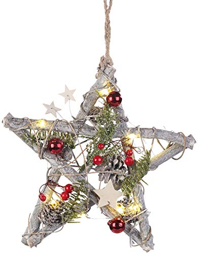 Britesta Weihnachtsstern: Deko-LED-Stern aus Nussholz mit echten Pinienzapfen, handgefertigt (Leuchtstern, Weihnachtsstern Deko, Weihnachtsbeleuchtung) von Britesta