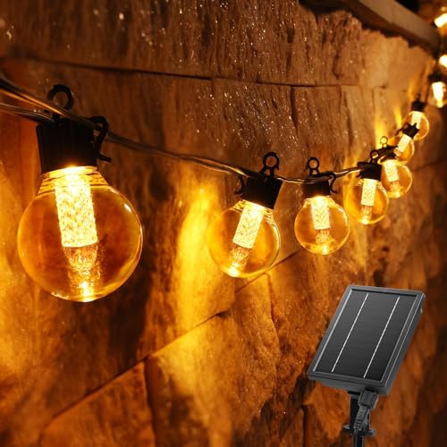 BrizLabs Lichterkette Außen Solar, 12.6M 25 LED G40 Solar Glühbirnen Lichterketten Garten Glühlampen Aussen Wetterfest Solarlichterkette für Balkon Terrasse Haus Hochzeit Party Outdoor Deko, Warmweiß von BrizLabs