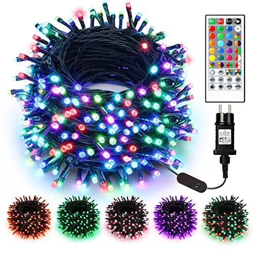 BrizLabs Weihnachtsbaum Lichterkette Außen, 30M 300 LED Farbwechsel Weihnachtsbeleuchtung Steckdose mit Timer Dimmbar RGB Wasserdicht Beleuchtung für Innen Zimmer Garten Party Balkon Halloween Deko von BrizLabs