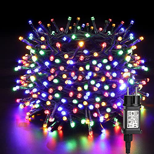 BrizLabs Weihnachtsbaum Lichterkette Außen, 50M 500 LED Bunt Lichterkette Innen Strom 8 Modi Wasserdicht Timer Weihnachten Beleuchtung für Zimmer Outdoor Party Hochzeit Baum Garten Balkon Deko von BrizLabs