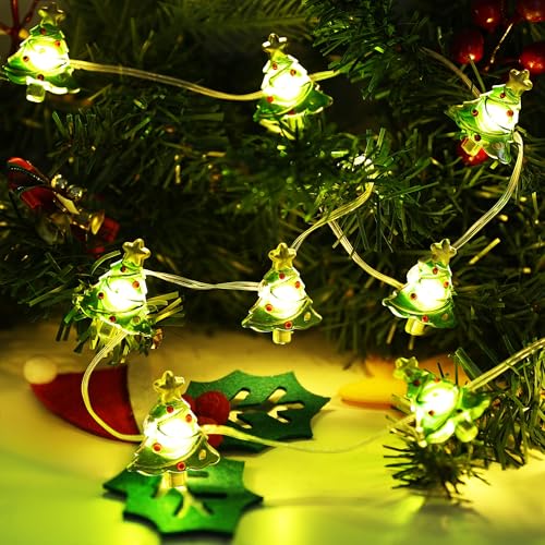 BrizLabs Weihnachtsbaum Lichterkette Innen, 2M 20 LED Weihnachtsdeko Lichterketten Batterie Weihnachtsbeleuchtung Außen für Jar Zimmer Fenster Garten Balkon Camping Hochzeit Party Festival, Warmweiß von BrizLabs