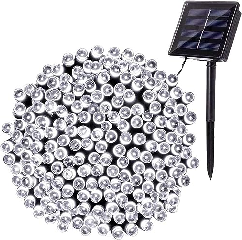 BrizLabs Solar Lichterkette Außen, 22M 200 LED Solarlichterkette Wasserdicht Außenlichterkette 8 Modi Solar Beleuchtung Deko für Garten, Terrasse, Yard, Haus, Hochzeit, Weihnachten, Kaltweiß von BrizLabs