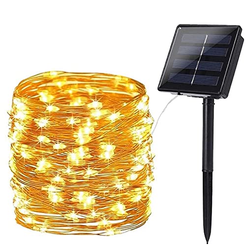 BrizLabs Solar Lichterkette Aussen, 24M 240 LED Außen Lichterkette Wasserdicht Kupferdraht Solarlichterkette 8 Modi Deko für Weihnachten Garten, Balkon, Terrasse, Bäume, Hochzeit, Party, Warmweiß von BrizLabs