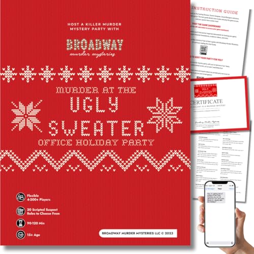 Murder at The Ugly Sweater Office Holiday Party | Holiday Murder Mystery Game | Murder Mystery Games Dinner Party | Flexible 4-20+ Spieler | Physisches Spielset von Broadway Murder Mysteries