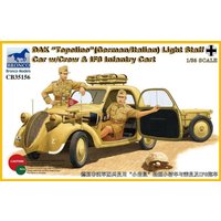 DAK Topolino (German-Italian)Light Staff Car w/Crew & IF8 Intantry Cart von Bronco Models