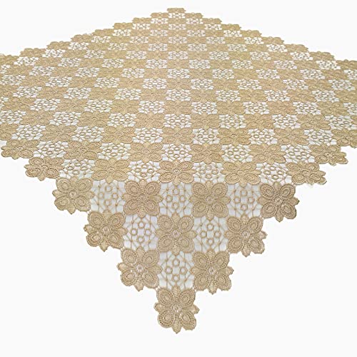 Spitzendecke / 85x85cm Mitteldecke/durchbrochen/Retro Muster/Beige / TW008 von Bronze