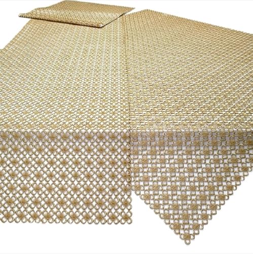 Tischdecke Spitzendecke Mitteldecke 85x85cm Eckig Modern Zeitlos versch. Farben (Beige, 85x85cm Eckig) von Bronze