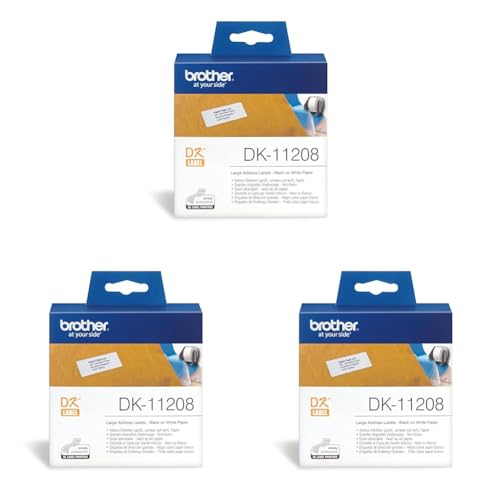 Brother Adressetiketten DK11208 38x90mm (Packung mit 3) von Brother