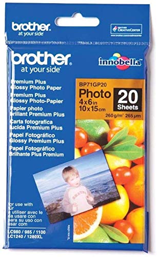 Brother BP71GP20 Fotopapier A6 20BL 260g/qm für MFC-6490CW DCP-375CW 6890CDW von Brother