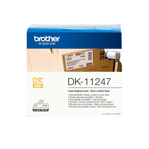 Brother Original DK-11247 Einzeletiketten – schwarz auf weiß von Brother