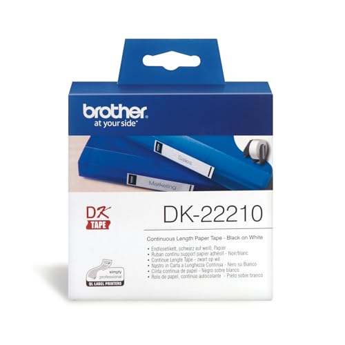 Brother DK-22210 Endlosetiketten (Papier, 29 mm breit, 30,48 m lang, für Brother QL-Etikettendrucker) von Brother