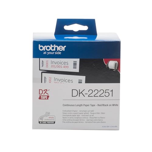 Brother Original DK-22251 Endlosetiketten – schwarz-rot auf weiß von Brother