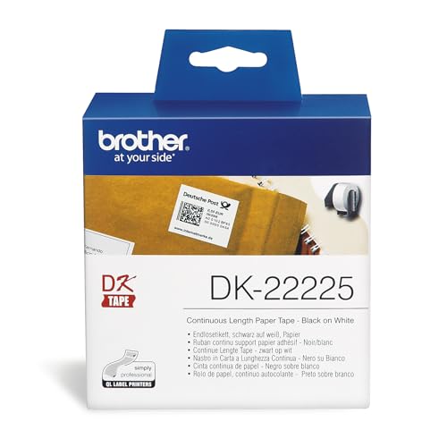 Brother DK22225 Endlosetiketten Papier 38mm x 30.48 für QL-550/500/500A/560VP/560/570/580N/650TD/1050/1050N/1060N Weiß von Brother