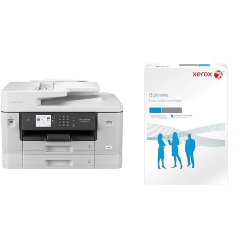 Brother MFC-J6940DW DIN A3 4-in-1 Farbtintenstrahl-Multifunktionsgerät & Xerox Business 003R91821 Multifunktionspapier geriest 80 g/m² A3 500 Blatt weiß von Brother