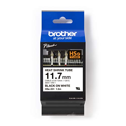 Brother Original P-touch Schrumpfschlauch HSe-231, 11,7 mm zur Kabelbeschriftung (für Brother P-touch P700, P750, P900W, P950NW, H300, H500, E300VP, E500VP und E550WVP) von Brother