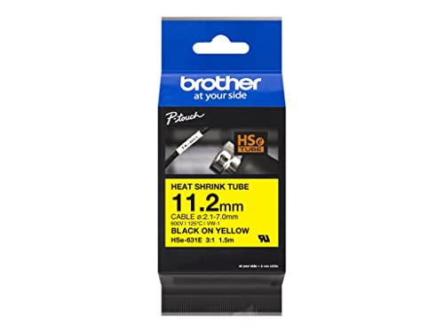 Brother Original Pro Tape HSe-631E Schrumpfschlauch – schwarz auf gelb von Brother