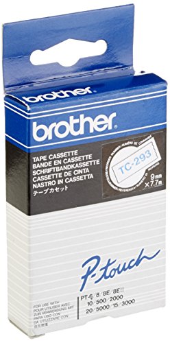 Brother TC293 Schriftbandkassetten 9mm weiß/blau, Klein von Brother