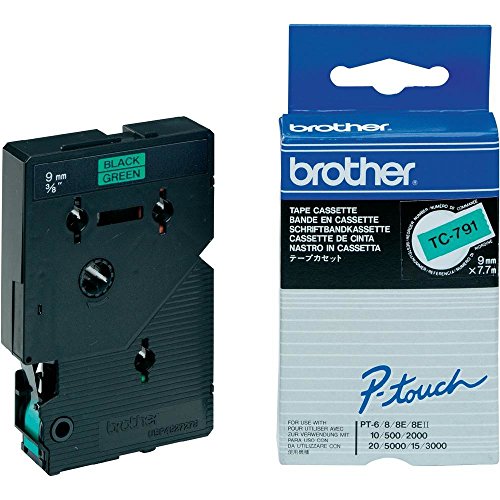 Brother TC791 Schriftbandkassetten 9mm grün/schwarz von Brother