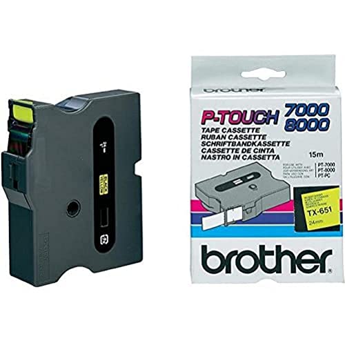 Brother TX152 Schriftbandkassetten farblos rot 15m x 24mm laminiert für P-touch 7000 8000 und P-touch PC von Brother