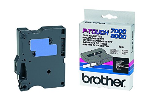 Brother TX315 Schriftbandkassette 6 mm x 15 m weiß/schwarz laminiert für P-touch 7000 8000 P-touch PC von Brother