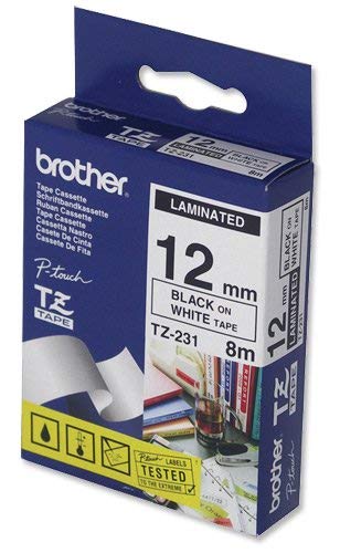 Brother TZe – Bänder für Drucker Etiketten (weiß, 8 m, 1,2 cm) von Brother