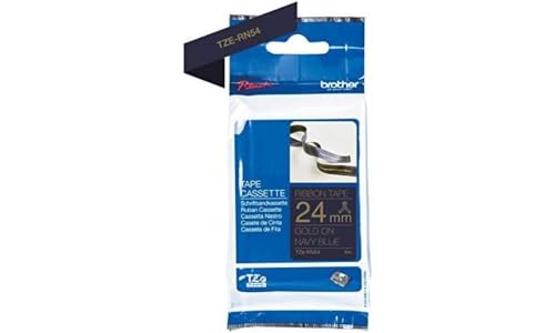 Brother textiles Schriftband TZe-RN54 gold auf dunkelblau - 24 mm breit, 4 m lang (u.a. für Brother P-touch D600VP, E500VP, E550WVP, H500, P700, Cube Plus, P750W, P900W, P950NW) von Brother