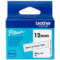 brother Schriftband Btag BTAG131, 12 mm schwarz auf transparent von Brother