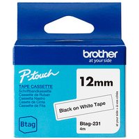 brother Schriftband Btag Btag-231 BTAG231, 12 mm schwarz auf weiß von Brother