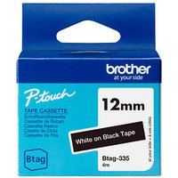 brother Schriftband Btag BTAG335, 12 mm weiß auf schwarz von Brother