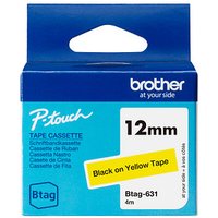 brother Schriftband Btag BTAG631, 12 mm schwarz auf gelb von Brother